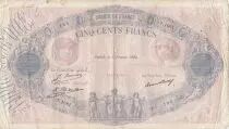 Francia 500 francs - Blue and Pink - 03-02-1928 - Serial T.1061