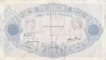 Francia 500 Francs - Blue and Pink - 09-02-1939 - Serial E.3211