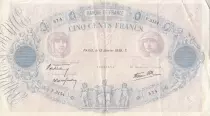 Francia 500 Francs - Blue and pink - 12-01-1939 - Serial F.3154