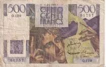 Francia 500 Francs - Chateaubriand - 02- 01-1953 - Serial Q.129 - F.34.11