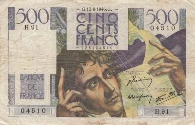 Francia 500 Francs - Chateaubriand - 12-09-1946 - Serial T.86