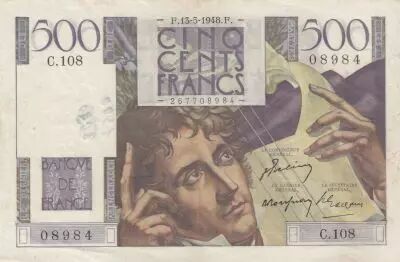 Francia 500 Francs - Chateaubriand - 13-05-1948 - Serial C.108