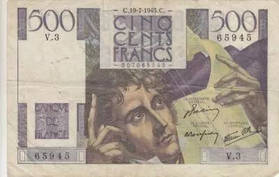 Francia 500 Francs - Chateaubriand - 19-07-1945 - Serial V.3