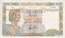 Francia 500 Francs - La Paix - 07-01-1943 - Serial F.7593 - P.95
