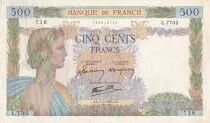 Francia 500 Francs - La Paix - 07-01-1943 - Serial L.7705 - P.95