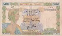 Francia 500 Francs - La Paix - 09-01-1941 - Serial U.1782 - P.95