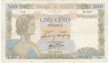 Francia 500 Francs - La Paix - 21-05-1941 - Serial M.3007 - P.95