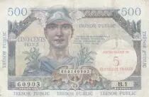 Francia 500 francs - Mercury - 1960 - Serial B.1-60903