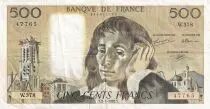 Francia 500 Francs - Pascal - 02-01-1992 - Serial W.378 - P.156