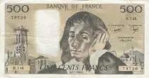 Francia 500 francs - Pascal - 02-07-1981 - Serial B.146