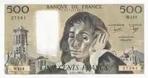 Francia 500 Francs - Pascal - 03-01-1985 - Serial W.219 - P.156
