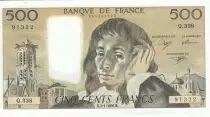 Francia 500 Francs - Pascal - 03-01-1991 - Serial Q.338
