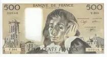 Francia 500 Francs - Pascal - 03-01-1991 - Serial V.344 - Small Number