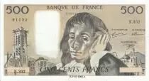 Francia 500 Francs - Pascal - 03-10-1991 - Serial N.352 - Faute