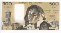 Francia 500 Francs - Pascal - 03-11-1977 - Serial T.85 - P.156