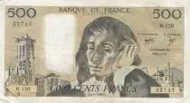 Francia 500 francs - Pascal - 04-09-1980 - Serial H.120