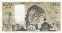 Francia 500 francs - Pascal - 04-09-1980 - Serial N.124