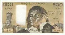 Francia 500 francs - Pascal - 04-11-1976 - Serial N.62 - Small Number