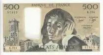 Francia 500 Francs - Pascal - 05-07-1984 - Serial K.214
