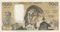 Francia 500 francs - Pascal - 06-11-1975 - Serial M.51