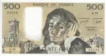 Francia 500 Francs - Pascal - 07-06-1979 - Serial Q.98