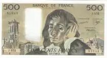 Francia 500 Francs - Pascal - 08-01-1987 - Serial J.252