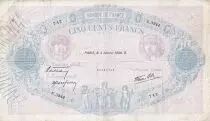 Francia 500 Francs - Pink and  blue - 04-01-1940 - Serial U.3944- P.66