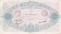 Francia 500 Francs - Pink and  blue - 11-02-1937 - Serial B.2502  - P.66