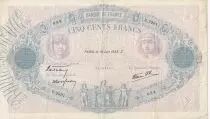 Francia 500 Francs - Pink and  blue - 16-06-1938 - Serial U.2991 - P.66