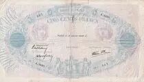 Francia 500 Francs - Pink and  blue - 18-01-1940 - Serial A.3980 - F to VF - P.66