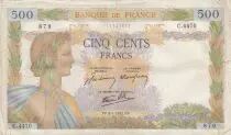 Francia 500 francs - The peace - 08-01-1942 - Serial C.4470