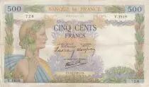 Francia 500 francs - The peace - 09-01-1941 - Serial V.1818