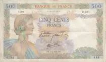 Francia 500 francs - The peace - 11-07-1940 - Serial O.733