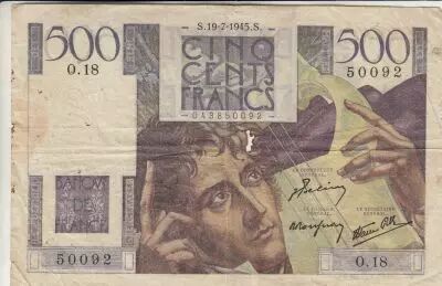 Francia 500 Francs, Chateaubriand - 19-07-1945- Serial O.18