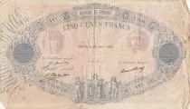Francia 500 Francs Blue and Pink - 25-04-1928 - Serial T.1130
