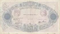 Francia 500 Francs Blue and pink - 28-09-1939 Serial O.3611