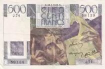 Francia 500 Francs Chateaubriand 28-03-1946- Serial J.74