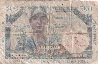 Francia 500 Francs Mercury - 1960 - Serial F.1-76344
