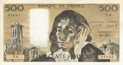 Francia 500 Francs Pascal - 02-01-1969 - T.8