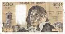 Francia 500 Francs Pascal - 03-11-1977 - Serial O.78 - VF+