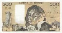 Francia 500 Francs Pascal - St Jacques Tower - 03-11-1977 - Serial Q.75 - VF