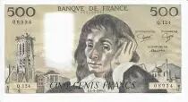 Francia 500 Francs Pascal - St Jacques Tower - 04-09-1980 Serial Q.124