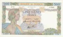 Francia 500 Francs Pax with wreath - 06-02-1941 Serial J.2303 - aUNC
