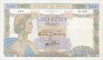 Francia 500 Francs Pax with wreath - 17-10-1940 Serial R.1157
