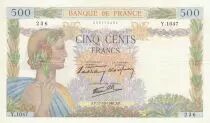 Francia 500 Francs Pax with wreath - 17-10-1940 Serial Y.1047 - XF