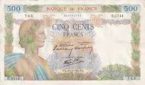 Francia 500 Francs Pax with wreath - 19-12-1940 Serial U.1744