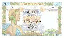Francia 500 Francs Pax with wreath - 1940-06-20 -  Y.571
