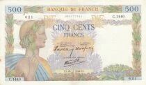Francia 500 Francs Pax with wreath - 28-11-1940 - Serial C.1440