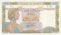 Francia 500 Francs Pax with wreath - 28-11-1940 Serial A.1401