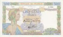 Francia 500 Francs Pax with wreath - 31-10-1940 Serial S.1224